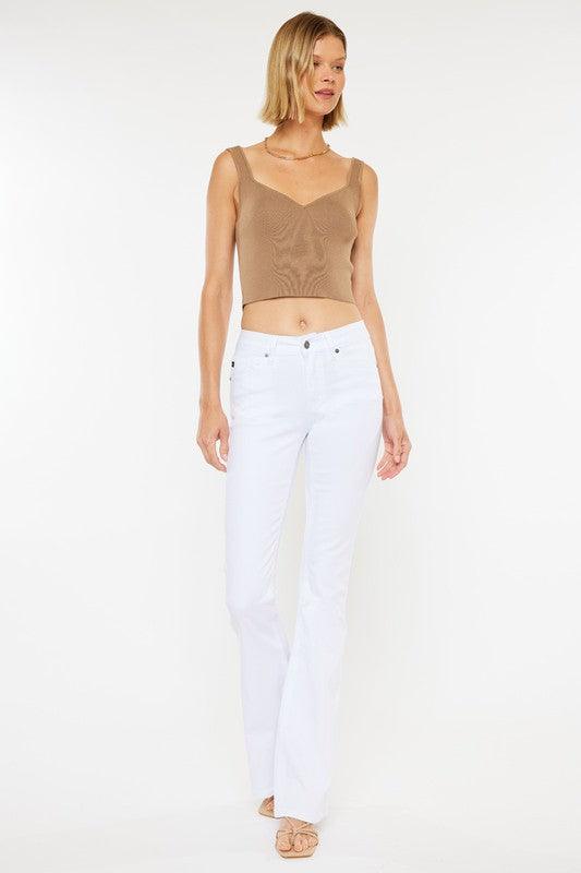 Kancan White Mid Rise Flare Jeans Jeans