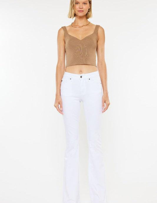 Kancan White Mid Rise Flare Jeans Jeans