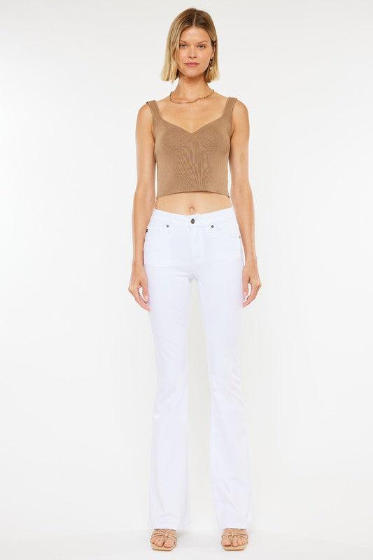 Kancan White Mid Rise Flare Jeans Jeans