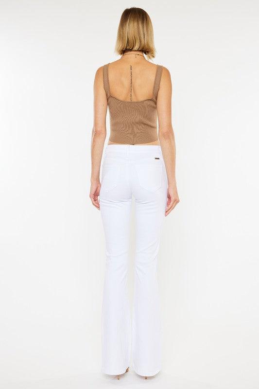 Kancan White Mid Rise Flare Jeans Jeans