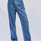 Super High Rise Pleated Mom Jeans - DAVERRI FASHIONS