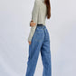 Super High Rise Pleated Mom Jeans - DAVERRI FASHIONS
