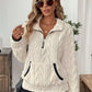 Cozy Sherpa Half Zip Sweatshirt - DAVERRI FASHIONS