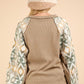 VERY J Printed Long Sleeve Round Neck Knit Top Tops