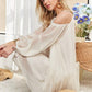 ADORA Cold Shoulder Balloon Sleeve Mini Dress Mini Dresses