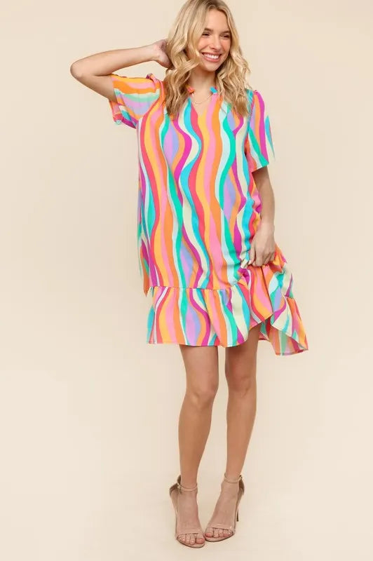 Haptics Tiered Woven Ruffle Hem Dress Knee Length Dresses