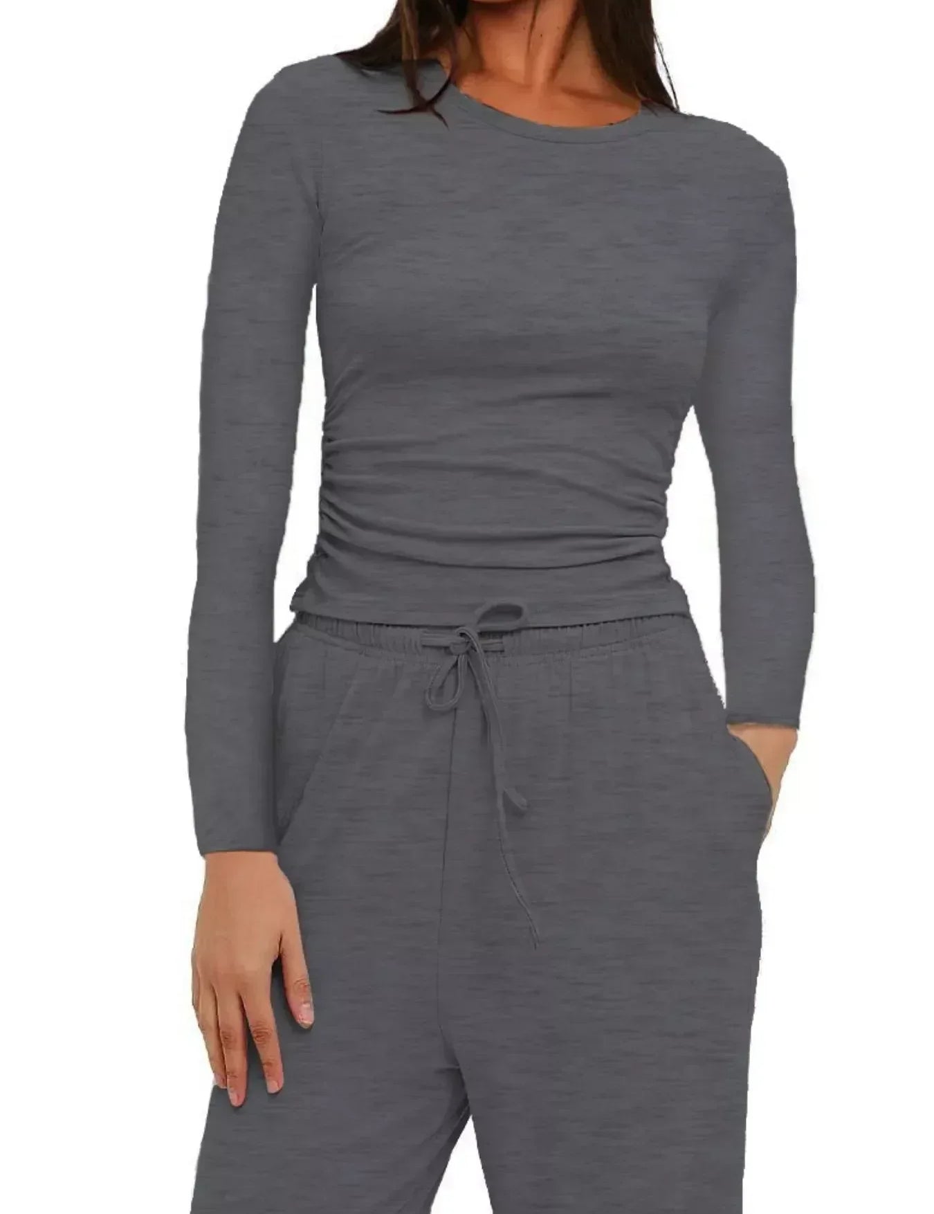 Daverri Fashions Full Size Casual Long Sleeve Top and Pants Set Plus Size - DAVERRI FASHIONS