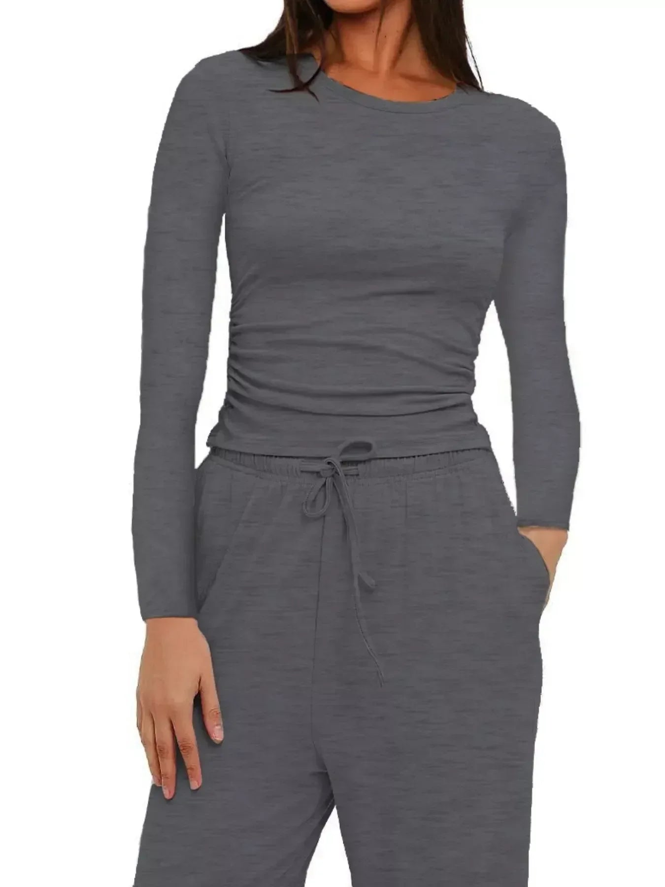 Daverri Fashions Full Size Casual Long Sleeve Top and Pants Set Plus Size - DAVERRI FASHIONS