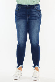 Kancan Full Size High Rise Frayed Ankle Skinny Jeans | Daverri Fashions