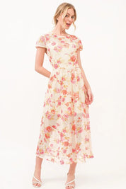 Multi And The Why Fish-Net Floral Printed Midi Dress | Midi Dresses Daverri Fashions