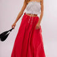 Side Bow Maxi Skirt with Pockets - DAVERRI FASHIONS