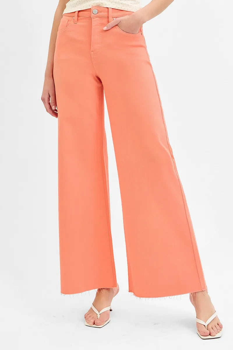 RISEN Full Size Tummy Control High Rise Wide Leg Palazzo Jeans Jeans