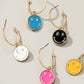 Smiley face charm hoop earrings Earrings