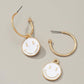 Smiley face charm hoop earrings White one size Earrings