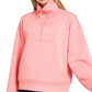 Zenana Scuba Half Zip Sweatshirt with Pockets - DAVERRI FASHIONS