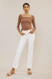 Kancan White High Rise Slim Straight Jeans White Jeans