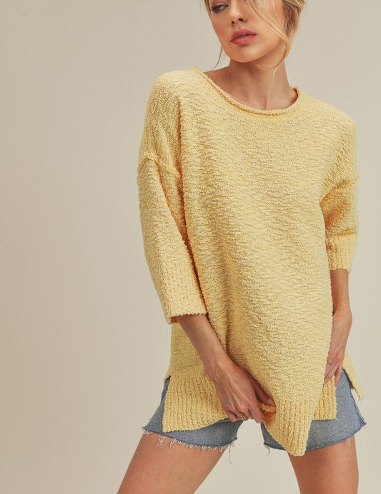 FUN YELLOW S Mandie Sweater | Sweaters Daverri Fashions