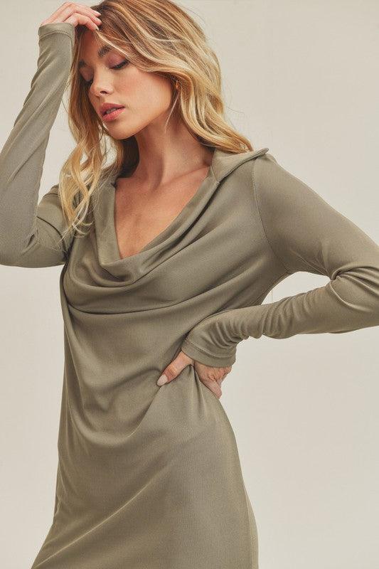 Aemi+Co Collared Cowl Neck Dress | Mini Dresses Daverri Fashions