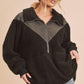 Aemi+Co Oversized Side Pockets Half Zip Pullover Jackets