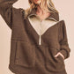 Aemi+Co Oversized Side Pockets Half Zip Pullover Jackets