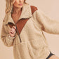 Aemi+Co Oversized Side Pockets Half Zip Pullover Jackets