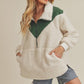 Aemi+Co Oversized Side Pockets Half Zip Pullover Jackets