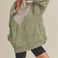 Aemi+Co Oversized Side Pockets Half Zip Pullover Jackets