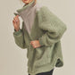 Aemi+Co Oversized Side Pockets Half Zip Pullover Jackets