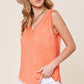 Raw Edge Back Patch V-Neck Tank Top BURNT ORANGE S Tank Tops