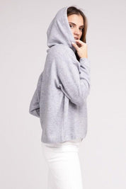 Hooded Brushed Melange Hacci Sweater Sweaters