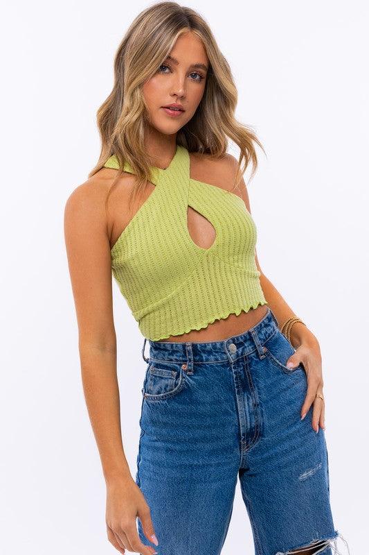 Criss Cross Crop Top Crop Tops