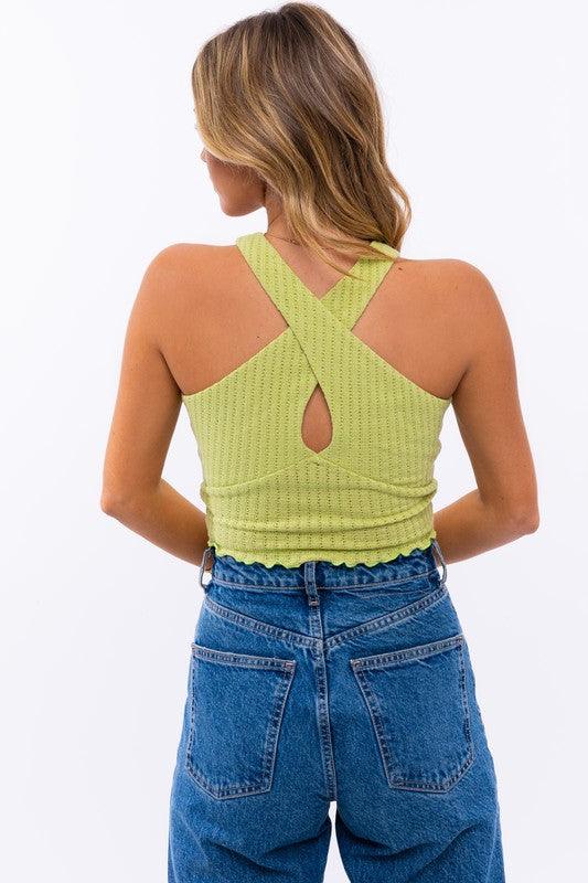 Criss Cross Crop Top Shirts & Tops