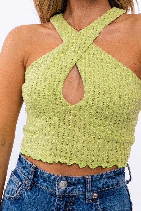 Criss Cross Crop Top Crop Tops