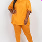 Plus Size Oversize T-Shirt & Leggings Set TOMATO CREAM Outfit Sets