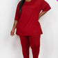 Plus Size Oversize T-Shirt & Leggings Set WINERY Outfit Sets