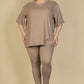 Plus Size Oversize T-Shirt & Leggings Set Taupe Grey Outfit Sets