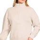 Zenana Fleece High Neck Half Zip Sweatshirt Sand Beige - DAVERRI FASHIONS