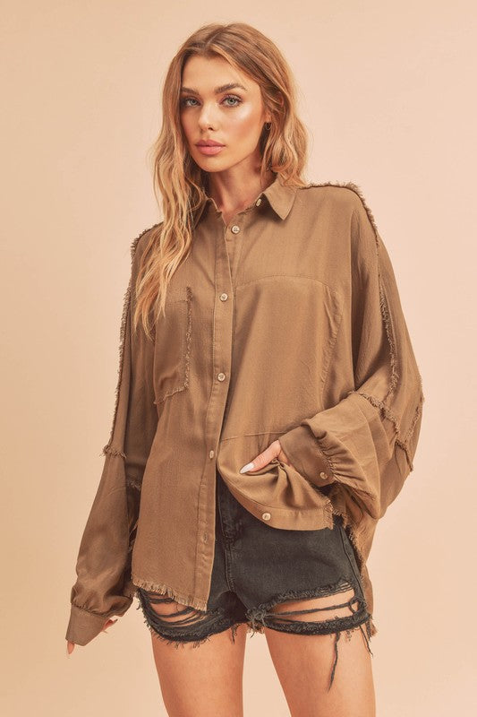Delilah Shirt MOCHA S Shirts
