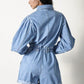 Vintage Long Sleeve Denim Romper Rompers