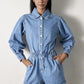 Vintage Long Sleeve Denim Romper Rompers