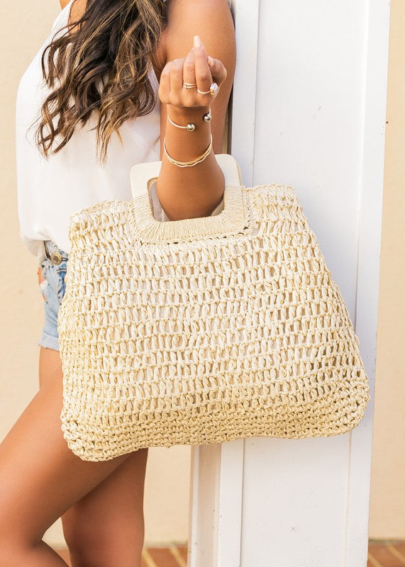 Oversized Straw Tote Straw OneSize Handbags