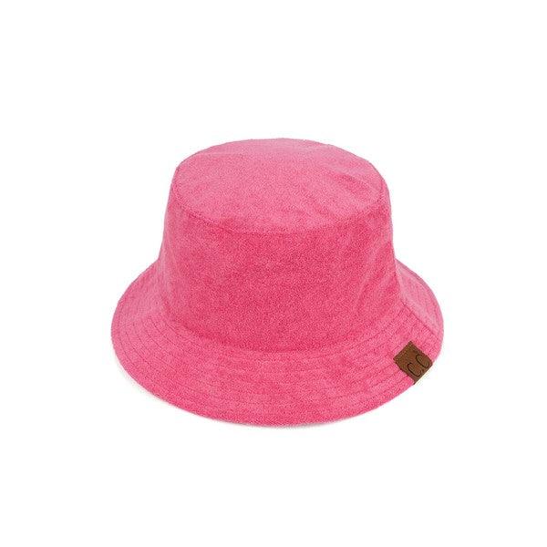 CC Terry Cloth Foldable Bucket Hat Hot Pink OS Hats