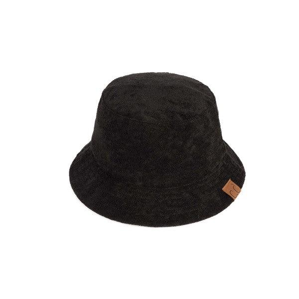 CC Terry Cloth Foldable Bucket Hat Black OS Hats