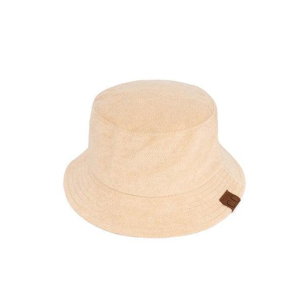 CC Terry Cloth Foldable Bucket Hat Beige OS Hats