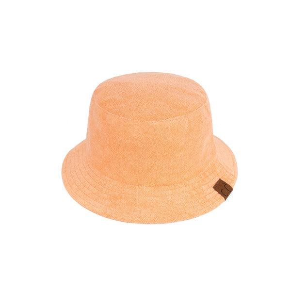 CC Terry Cloth Foldable Bucket Hat Orange Sorbet OS Hats