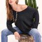 La Miel Relaxed Fit Side Slit Sweater Sweaters