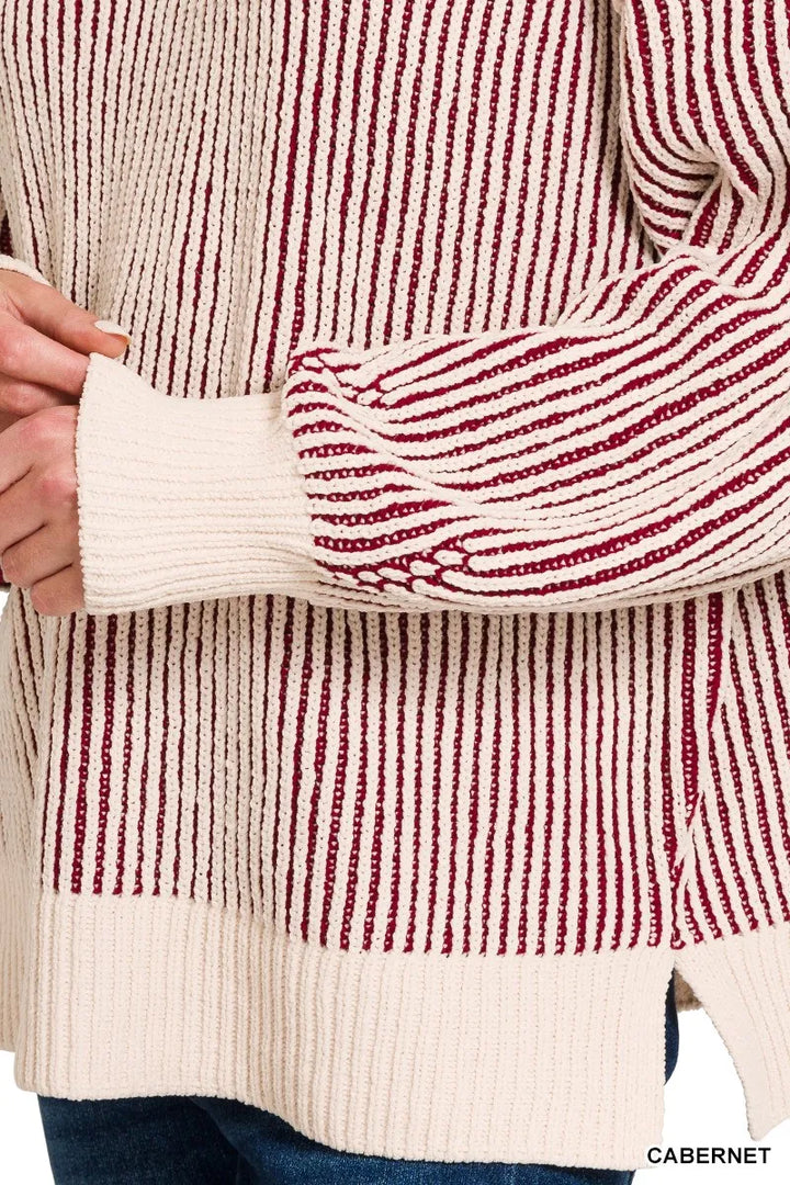 Zenana Two Tone Crewneck Sweater Sweaters