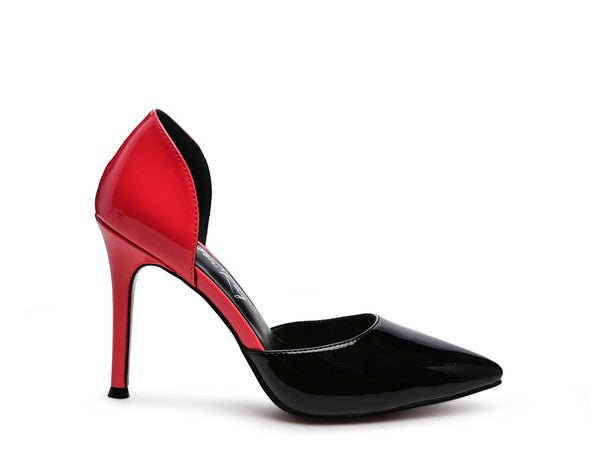 Candy Cane Patent Pu Slip On Stiletto Heels | Heels Daverri Fashions