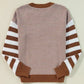 Striped Round Neck Dropped Shoulder Sweater - DAVERRI FASHIONS