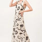 And The Why Square Neck Abstract Printed Maxi Dress - DAVERRI FASHIONS